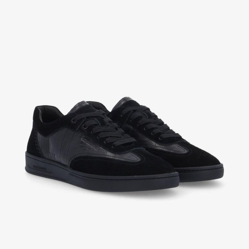SAN MARINO SNEAKER M - MAT KROCO/SUEDE - BLACK